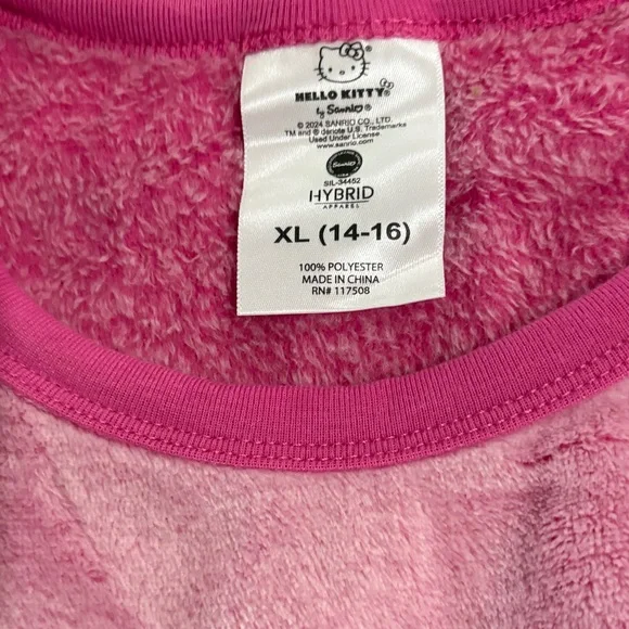 Hello Kitty Pink Plush Pullover NWT - Picture 2 of 4